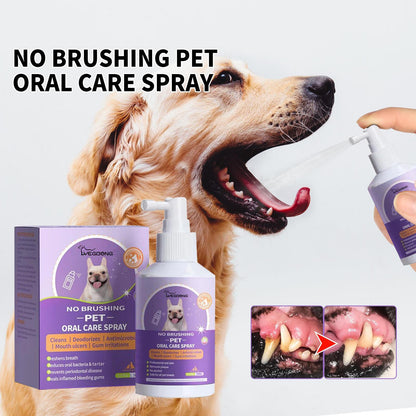 Yegebang Cat And Dog Teeth Cleaning Spray Pet Oral Cleaning Deodorizing Fresh Breath Everware Hub