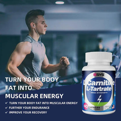 BSYS L-Carnitine L-Tartrate 60 Capsules – Energy, Metabolism & Workout Recovery Support Everware Hub