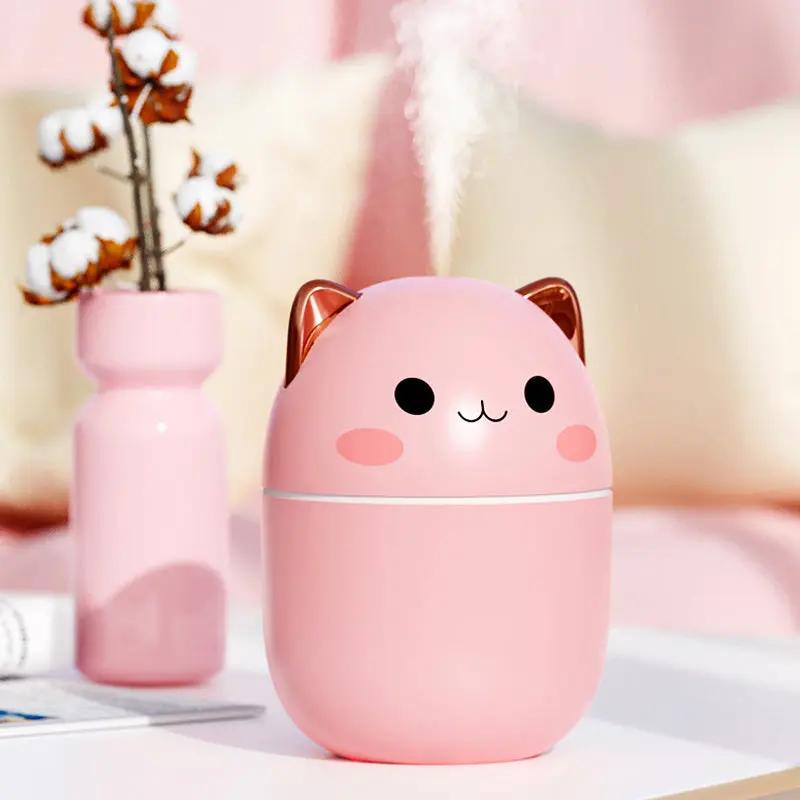 Cute Cat Air Purifier USB, Silent Cool Mist LED Aroma Diffuser Everware Hub