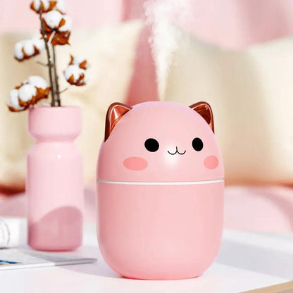 Cute Cat Air Purifier USB, Silent Cool Mist LED Aroma Diffuser Everware Hub