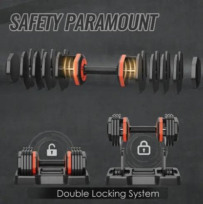 Adjustable Dumbbell Set 55LB – 10-in-1 Home Gym Fitness Everware Hub