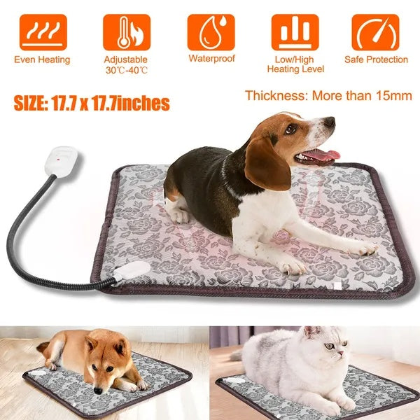 Pet Heating Pad Dog Cat Electric Heating Mat Waterproof Adjustable Warming Blanket Everware Hub