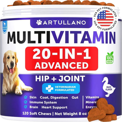 Dog Multivitamin Chewable, 20-in-1 Vitamins & Glucosamine 120 Chews Everware Hub