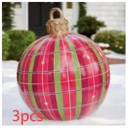 60CM Inflatable Christmas Ornament Ball ,Giant Outdoor PVC Holiday Decoration for Tree, Yard & Events Everware Hub