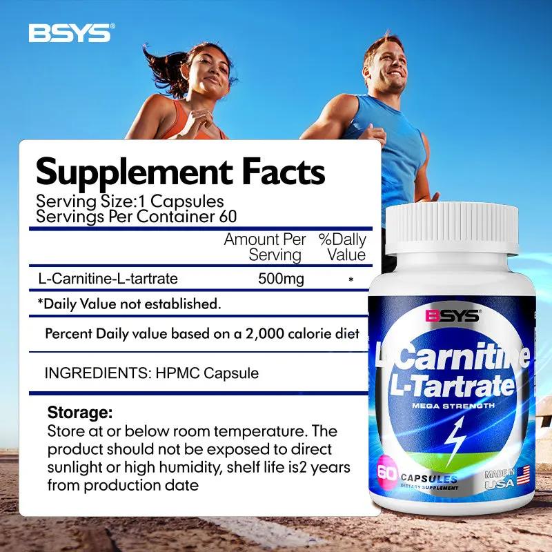 BSYS L-Carnitine L-Tartrate 60 Capsules – Energy, Metabolism & Workout Recovery Support Everware Hub