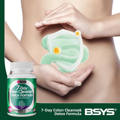 BSYS 7-Day Colon Cleanse & Detox Formula 60 Capsules Natural Digestive & Weight Support Everware Hub
