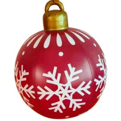 60CM Inflatable Christmas Ornament Ball ,Giant Outdoor PVC Holiday Decoration for Tree, Yard & Events Everware Hub