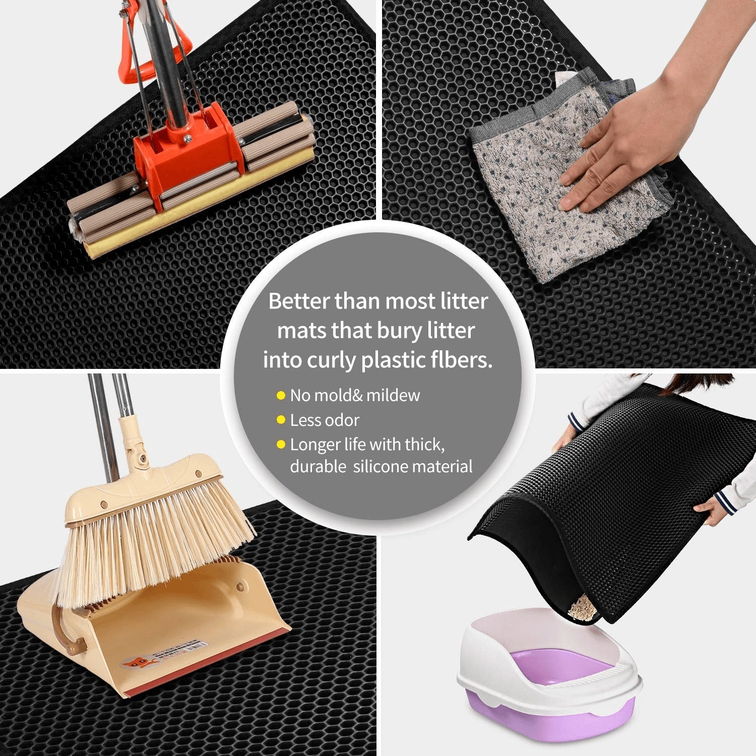 Kitty Cat Litter Mat – Waterproof Honeycomb Trapping Pad, Double Layer EVA, Non-Slip & Washable Everware Hub