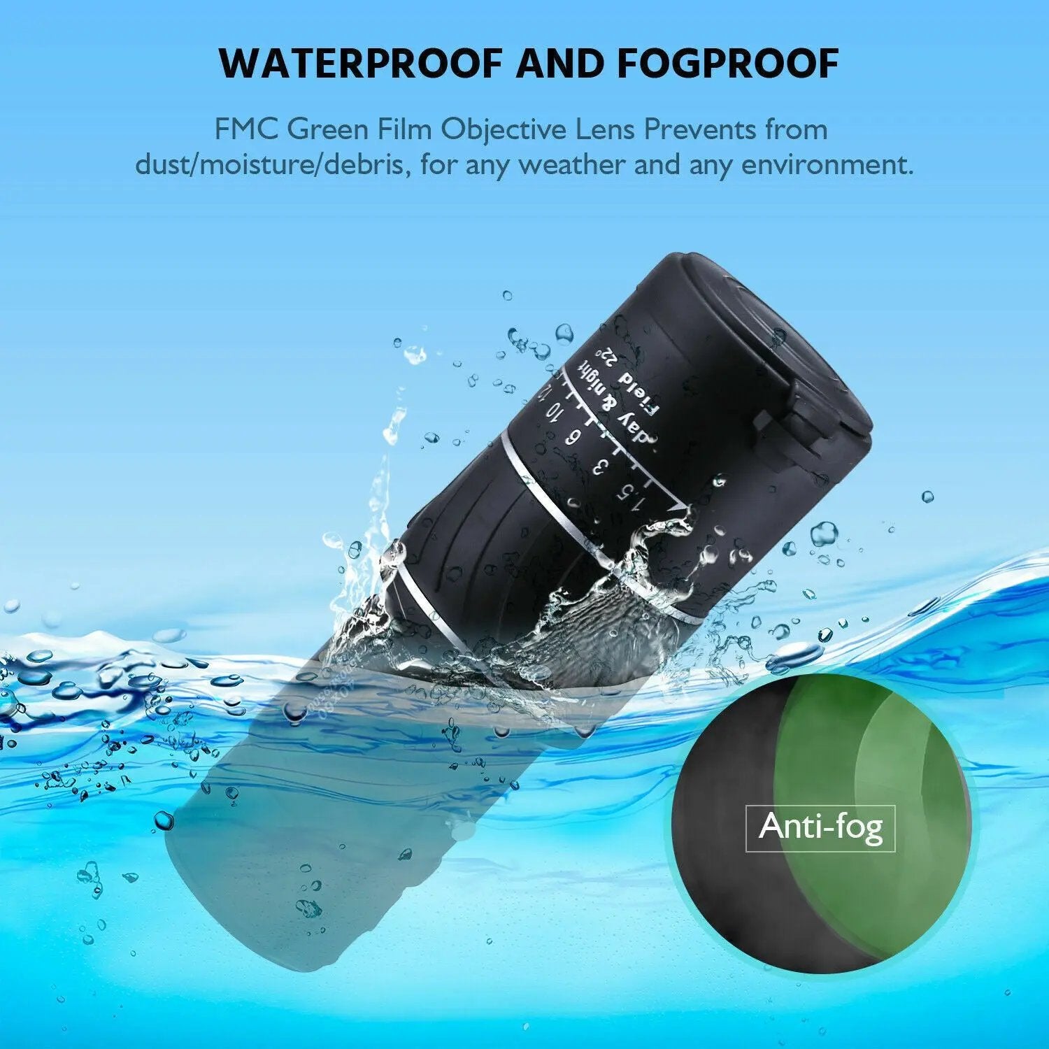 40x60 HD Monocular Telescope – Day/Night Vision Waterproof Everware Hub
