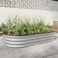 Oval Metal Raised Garden Bed , Large Outdoor Planter Box Everware Hub