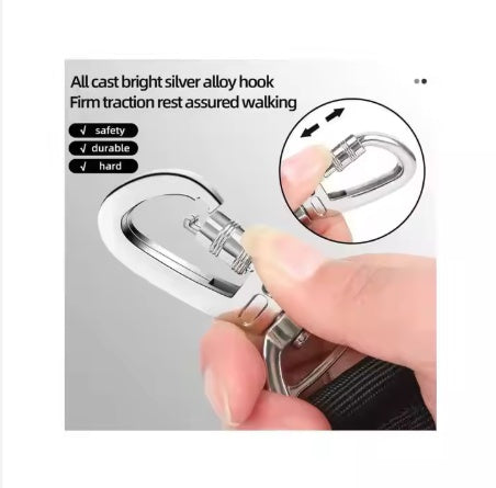 YT Pet Dog Explosion Proof Impact Leash , Heavy Duty Padded Double Handle Dog Leash & Car Seat Belt, 4-6 Ft Everware Hub