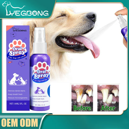 Cat And Dog Teeth Cleaning Spray To Remove Tooth Stains Fresh Breath Pet Oral Care Spray Everware Hub