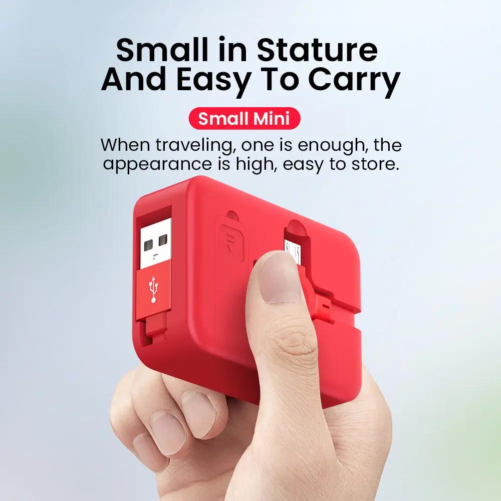 4-in-1 Retractable USB Cable with Stand – Type-C, iPhone, Micro USB Everware Hub