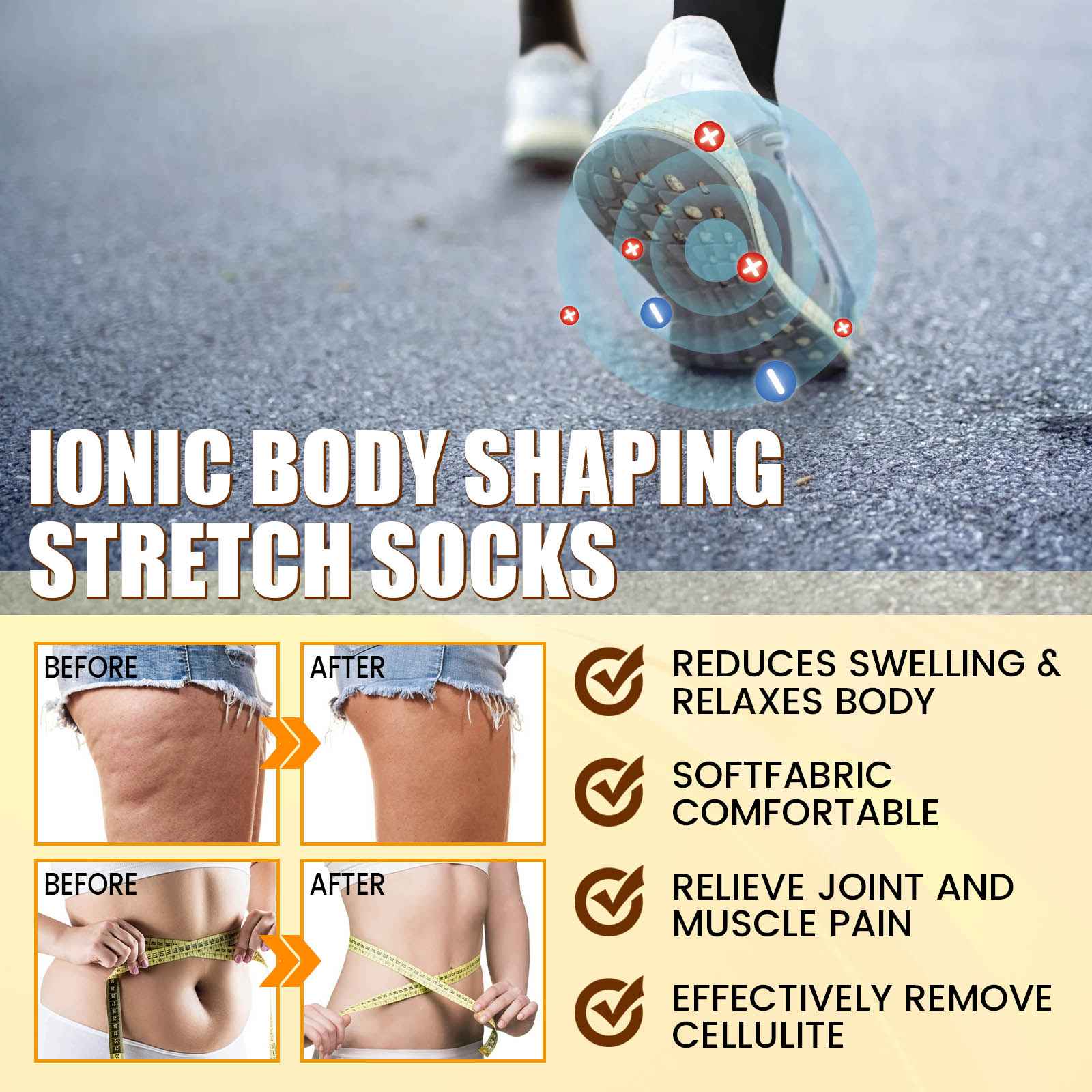 South Moon Ionic Body Shaping Stretch Socks – Non-Slip Sports Socks