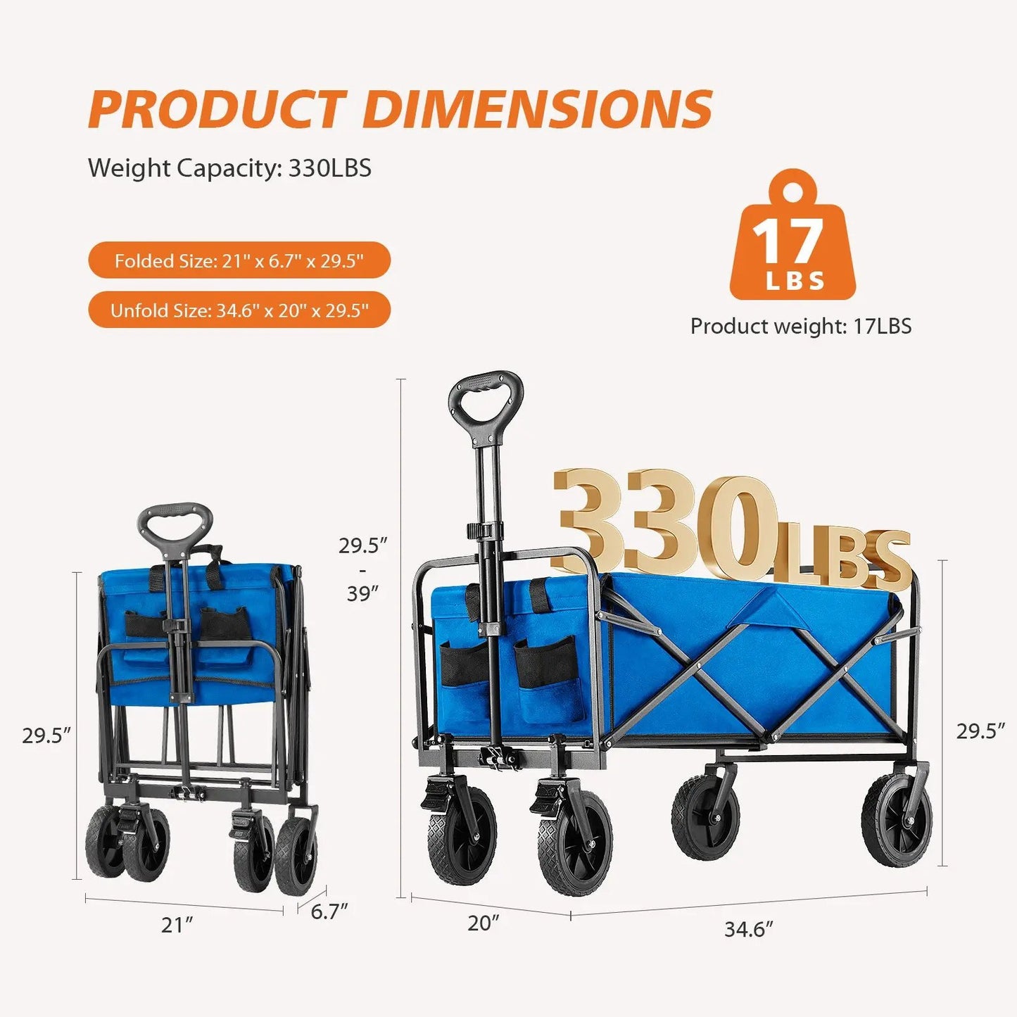 Foldable Utility Wagon – Camping & Shopping Cart Everware Hub