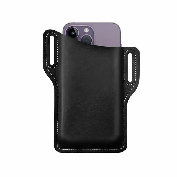 Men’s Leather Phone Belt Holster – Waist Loop Pouch Wallet Cover for Smartphones Everware Hub