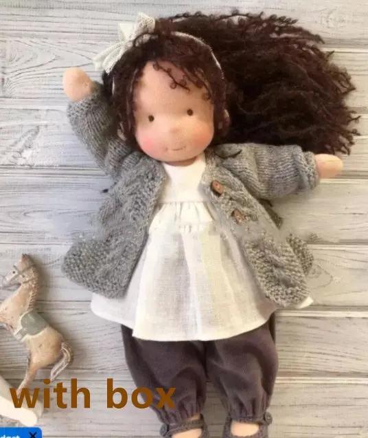 Handmade Plush Doll, Golden Curly Hair Girl , Soft Stuffed Doll Gift for Kids & Collectors Everware Hub