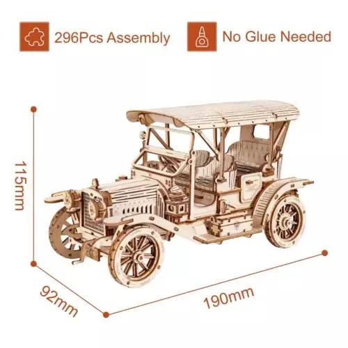 ROKR MC801 Wooden Vintage Car Model Kit – DIY Puzzle Toy Everware Hub