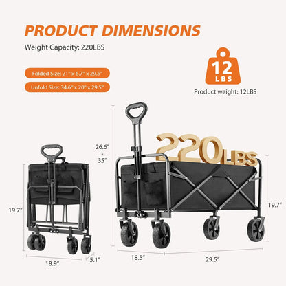 Foldable Utility Wagon – Camping & Shopping Cart Everware Hub