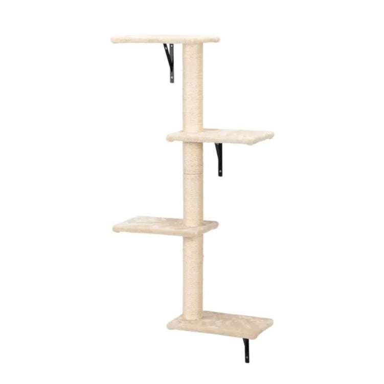 5 Pcs Wall Mounted Cat Climber Set  Floating Cat Shelves And Perches  Cat Activity Tree With Scratching Posts  Modern Cat Furniture Everware Hub