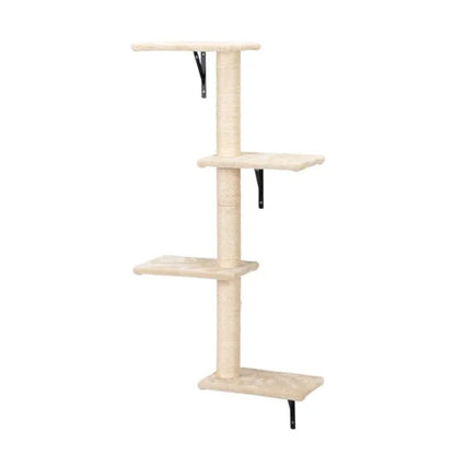 5 Pcs Wall Mounted Cat Climber Set  Floating Cat Shelves And Perches  Cat Activity Tree With Scratching Posts  Modern Cat Furniture Everware Hub