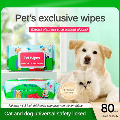 Dog And Cat Wet Wipes, Fragrance Free, Plant.based  SKIP THE BATH Gentle Cleansing AndDeodorizing,Hypoallergenic, Wipes For PawsEars, Fur, Eye Ducts And Butt Everware Hub