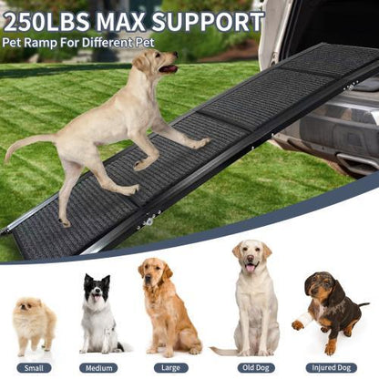 Extra Wide Pet Ramp for Car – 71"x20" Foldable, Non-Slip, Portable Dog Ramp for Medium & Large Dogs up to 250 lbs Everware Hub
