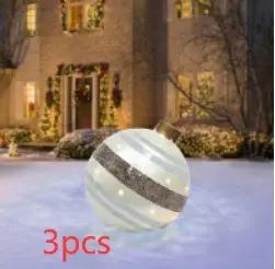 60CM Inflatable Christmas Ornament Ball ,Giant Outdoor PVC Holiday Decoration for Tree, Yard & Events Everware Hub
